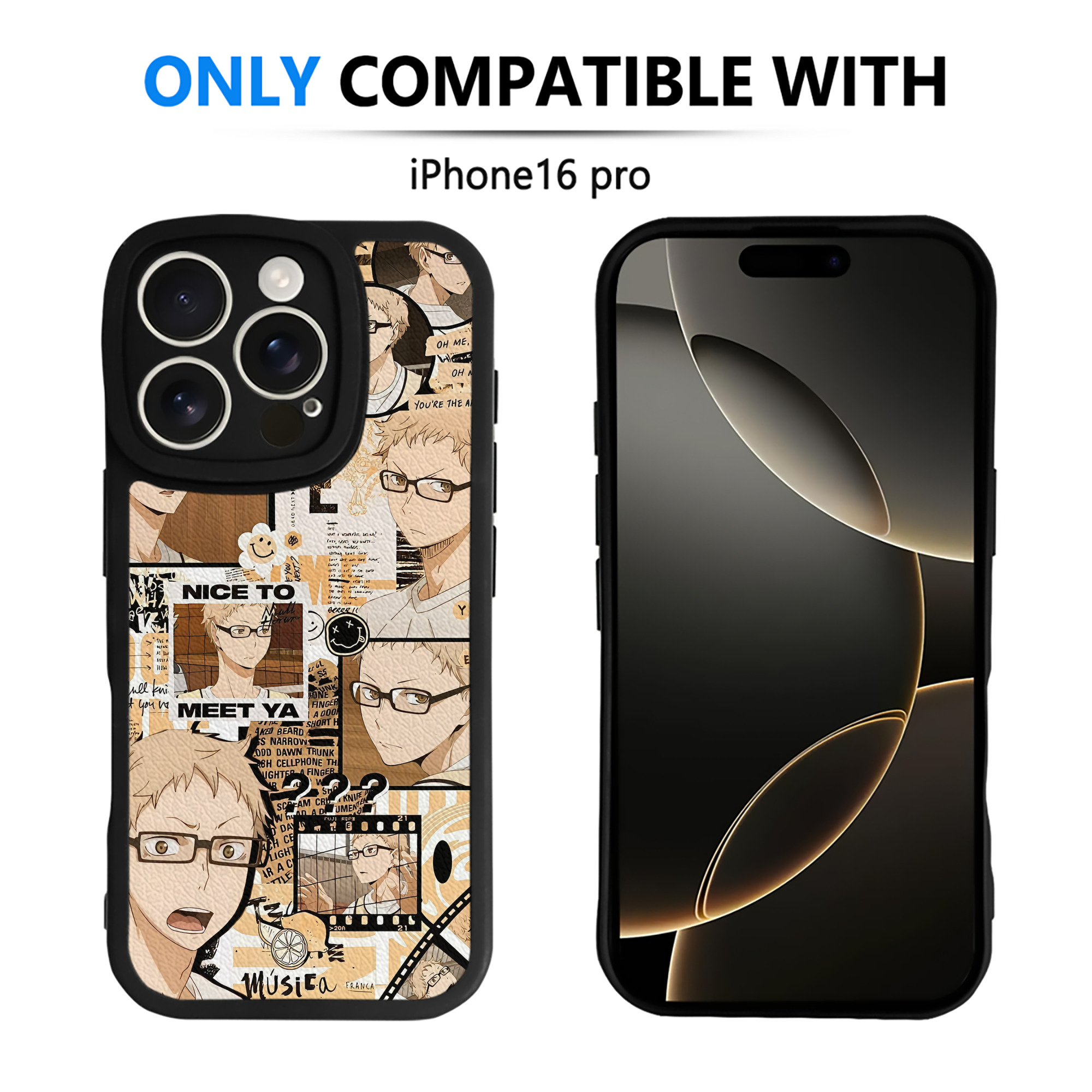 （画像用） ハイキュー!! Haikyu!! 【iPhone 16シリーズ対応】シリコンスマホケース（レザー調） 材質：シリコン
